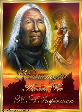 Award for NA Inspiration.
This award is given from our hearts, 
and in thanks for guiding us along our own path 
that leads us to our spirit home. July 24, 2003